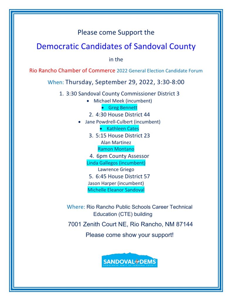 Sandoval County Candidate Forum @ RR Schools CTE Building | Rio Rancho | New Mexico | United States