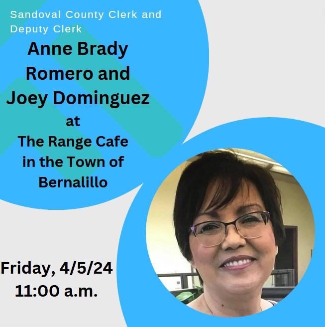 Anne Brady Romero and Joey Dominguez: County Clerk and Elections @ The Range Cafe