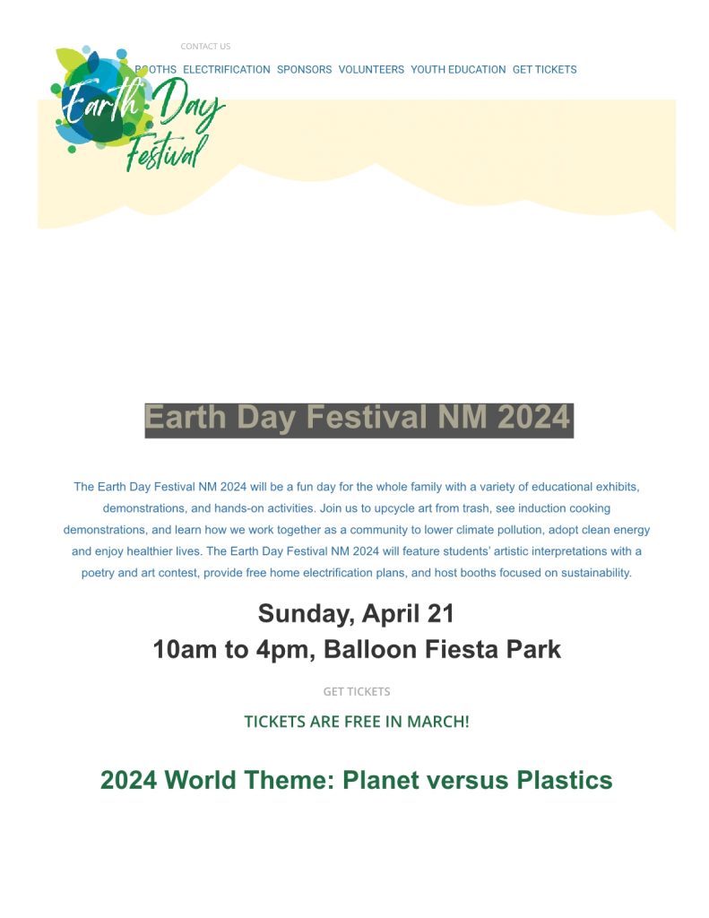 Earth Day Festival New Mexico 2024 @ Balloon Fiesta Park, Albuquerque, NM